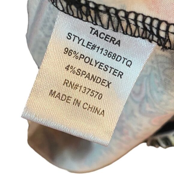 Tacera Sz M Red Tan Paisley Relaxed Fit Statement Sleeves Everyday Tunic - Picture 5 of 6